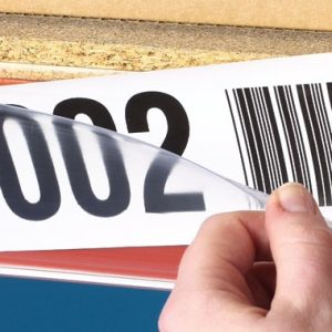 Used Self Adhesive Label Holder - Clear - 80mm x 2600 pack of 10