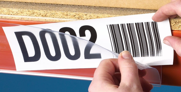 Used Self Adhesive Label Holder - Clear - 80mm x 2600 pack of 10