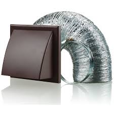BLAUBER COOKER HOOD DUCT COWLED VENT KIT FAN EXTRACT 100MM BROWN 000010