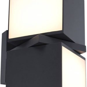 LUTEC CUBA BLACK EDITION WARM WHITE 23W WALL LIGHT 000040