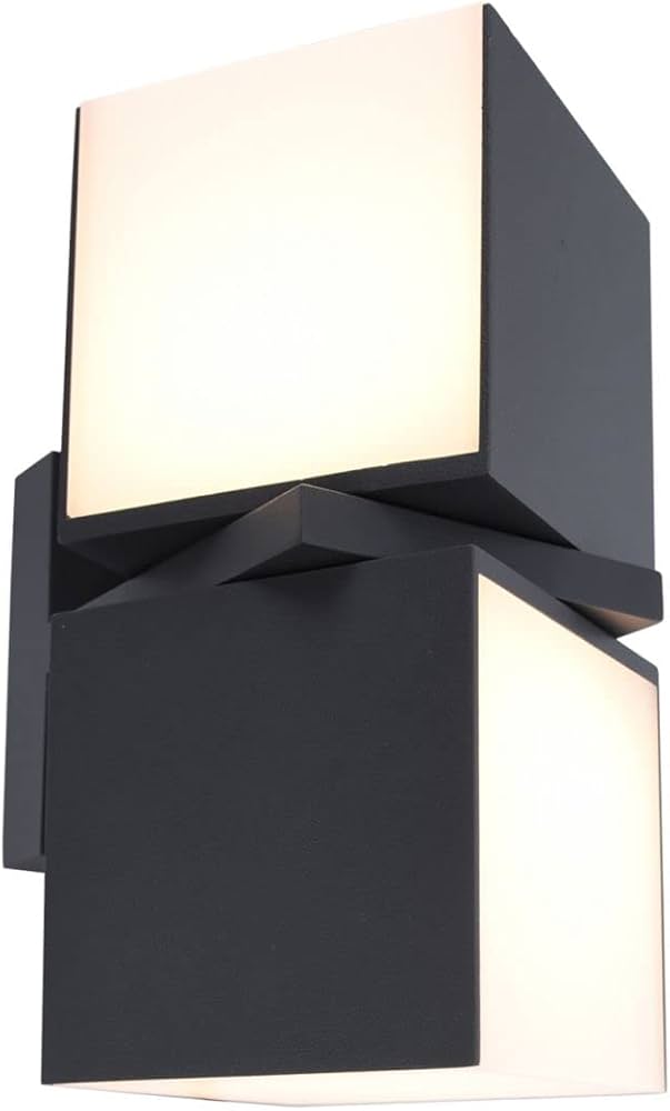 LUTEC CUBA BLACK EDITION WARM WHITE 23W WALL LIGHT 000040