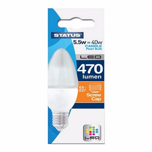 STATUS LED CANDLE ES PEARL BULB 5.5W E27 000111