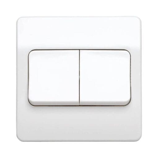 MK 2 GANG SINGLE POLE 2W WIDE ROCKER PL SWITCH WHITE 000287