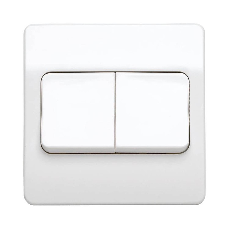 MK 2 GANG SINGLE POLE 2W WIDE ROCKER PL SWITCH WHITE 000287