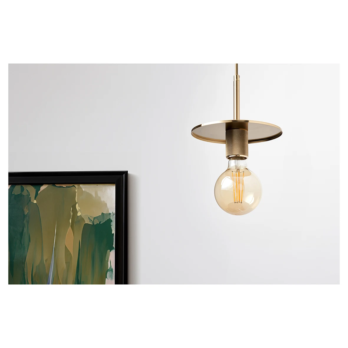 ALTRO SAVANETTA KNURLED PLATE PENDANT - SATIN BRASS 000423