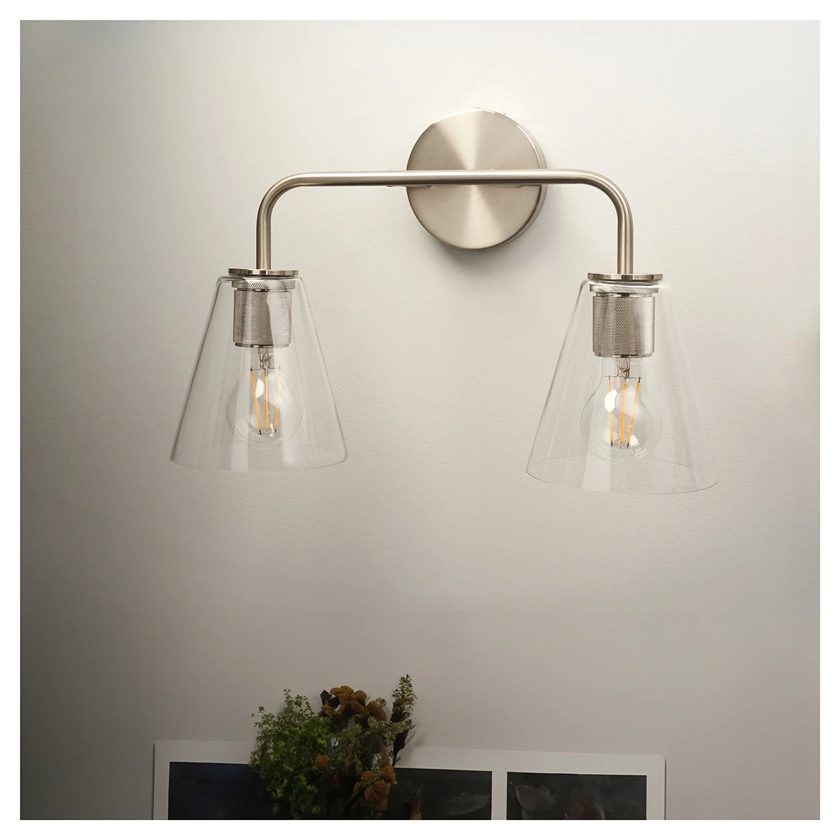 ALTRO SABANA KNURLED DOUBLE HOOD WALL - SATIN NICKEL 000432