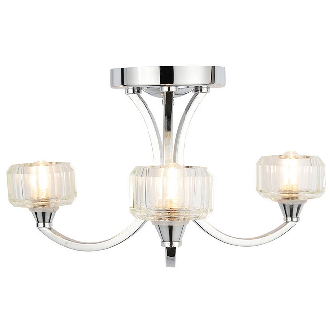 SPA OCTANS 3 LIGHT CEILING FITTING/ METAL AND GLASS - CHROME 000451