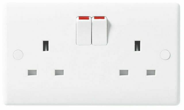 BG NEXUS 2 GANG SWITCHED 13 AMP SINGLE POLE - WHITE 000478