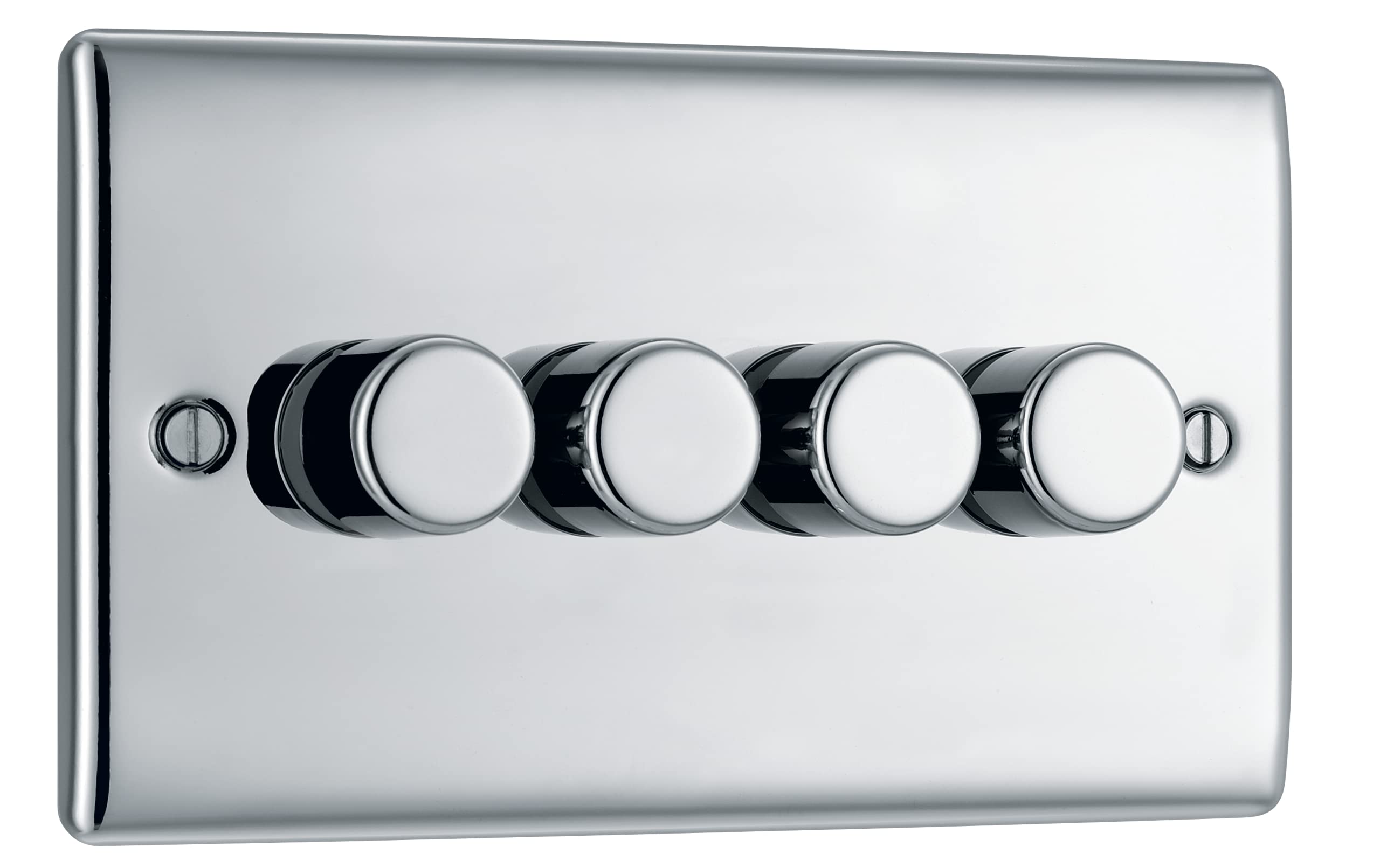 BG INTELLIGENT QUADRUPLE DIMMER SWITCH 2 WAY PUSH ON/OFF POLISHED CHROME 000599