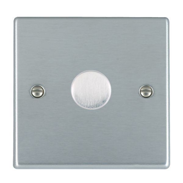 HAMILTON HARTLAND 1 GANG 100W LED 2 WAY PUSH ON/OFF ROTARY DIMMER SATIN CHROME 000627