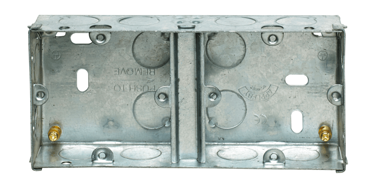 Appleby 1 + 1-Gang Galvanised Steel Knockout Box 35mm 000639