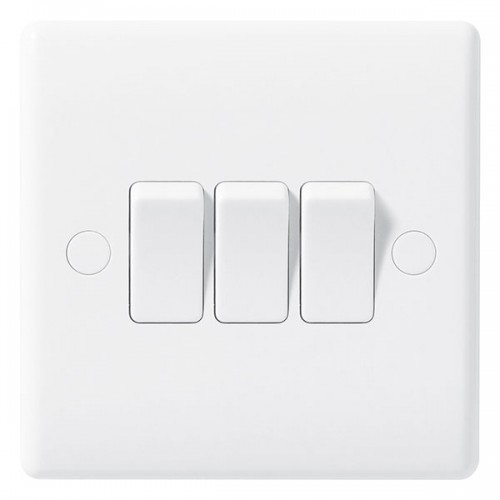 BG NEXUS TRIPLE LIGHT SWITCH 10AX 2 WAY WHITE 000644
