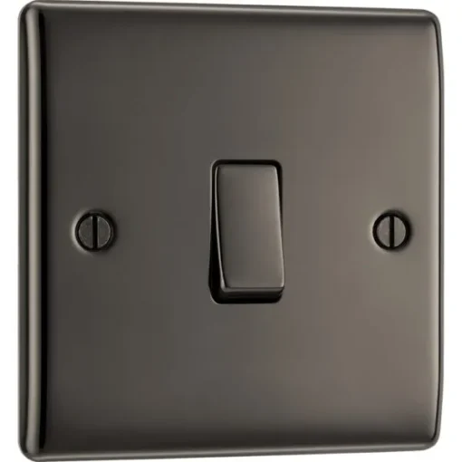 BG SINGLE LIGHT SWITCH 10AX 2 WAY BLACK NICKEL 000646