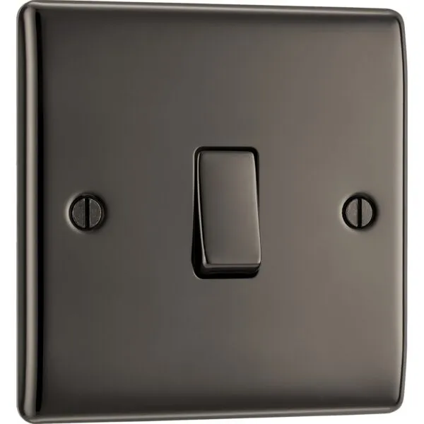 BG SINGLE LIGHT SWITCH 10AX 2 WAY BLACK NICKEL 000646