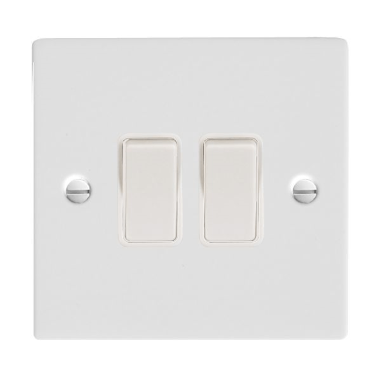HAMILTON 2 GANG 10AX 2 WAY ROCKER WHITE 000653