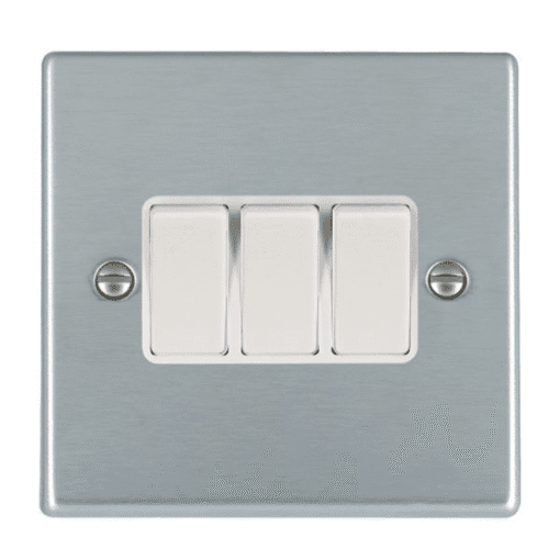00656 HAMILTON 3 GANG 10AX 2 WAY ROCKER SATIN CHROME/WHITE