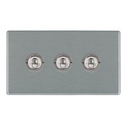 HAMILTON HARTLAND 3 GANG 20AX 2 WAY TOGGLE SATIN CHROME 000661