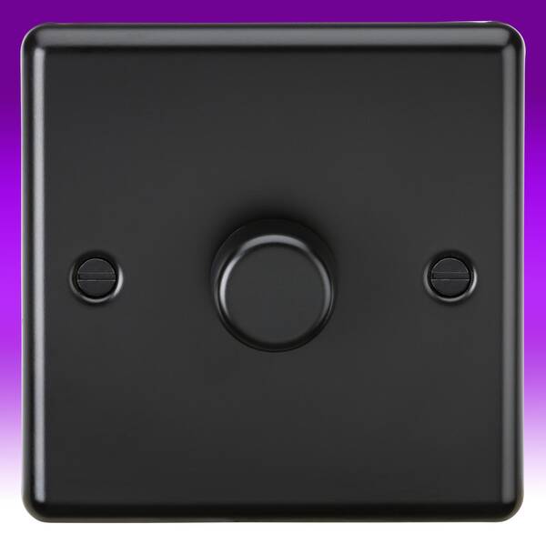 KNIGHTSBRIDGE 1 GANG 2 WAY DIMMER MATT BLACK 000686