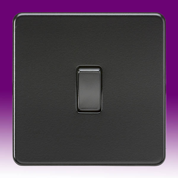 KNIGHTSBRIDGE 1 GANG DOUBLE POLE SWITCH MATT BLACK 000687