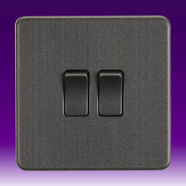 KNIGHTSBRIDGE 2 GANG 2 WAY SWITCH SMOKED BRONZE 000698