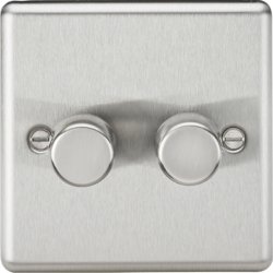 KNIGHTSBRIDGE 2 GANG 2 WAY 10-200W DIMMER BRUSHED CHROME 000702