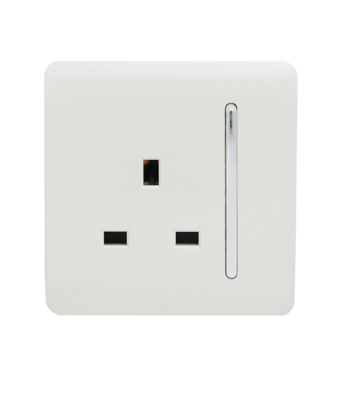 TRENDI 1 GANG 13A SINGLE SOCKET - GLOSS WHITE 000758