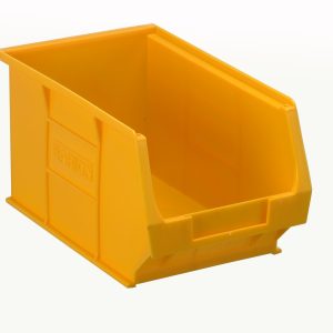 Used TC Plastic Storage Box - 125mm x 150mm x 240mm, Yellow