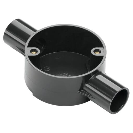 10x MK Conduit Through Box 2 Way 25mm - Black 100223