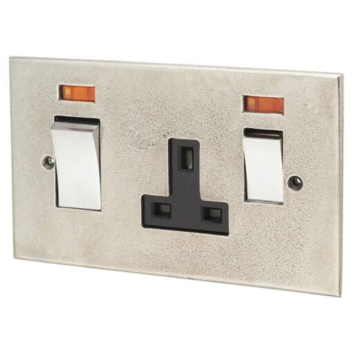 Finesse 45A Cooker Control With 13A socket with neon - Pewter 103496