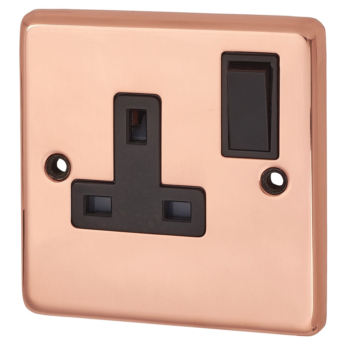 G&H Brassware 13A 1 Gang Switched Double Pole Socket - Bright Coppe 104994