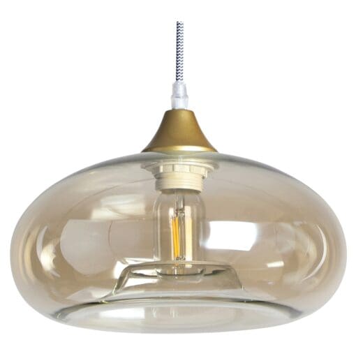 Amber Hand Blown Glass Mushroom Shade 105667