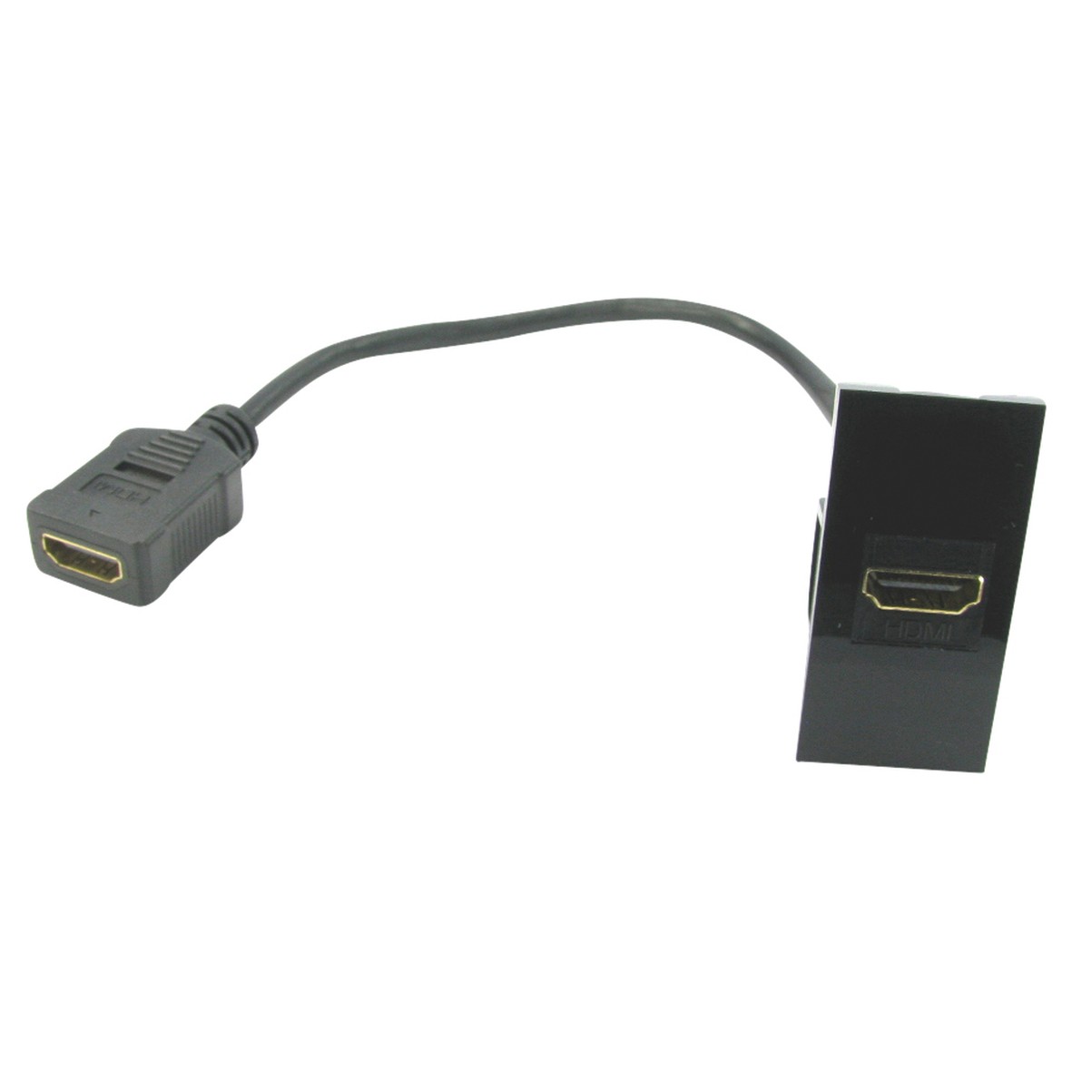 HDMI Euro Module insert Black Flush with Tail 109738