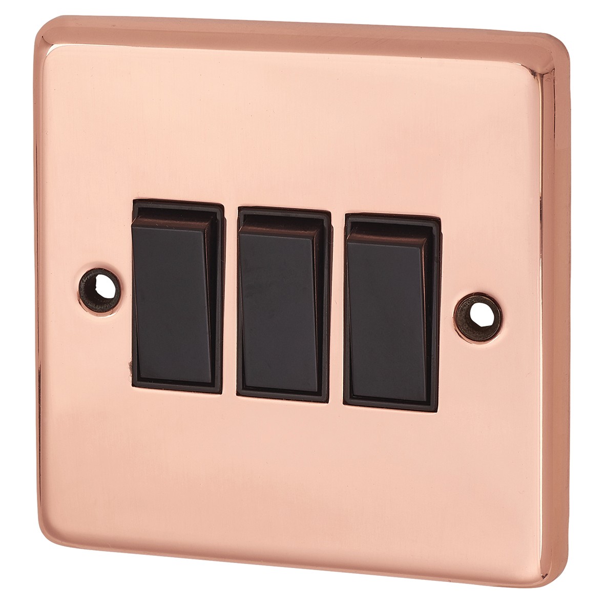 G&H Brassware 10A 3 Gang 2 Way Switch - BrightCopper 111638
