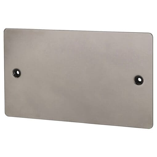 BG Flatplate Screwed 2 Gang Blank Plate - Black Nickel 113767