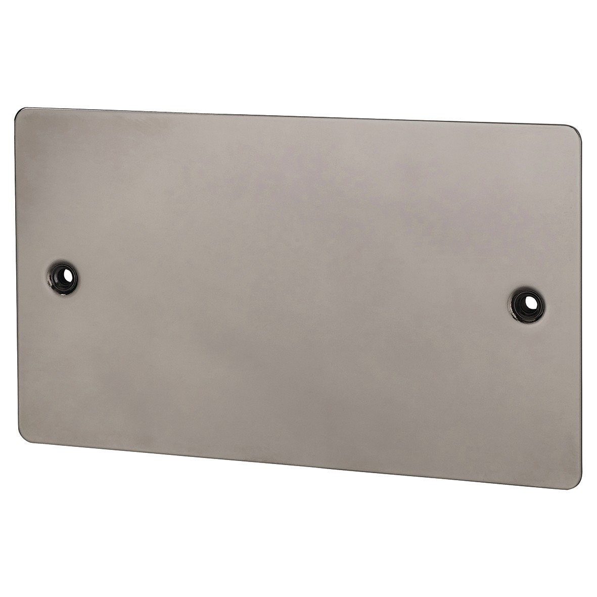 BG Flatplate Screwed 2 Gang Blank Plate - Black Nickel 113767