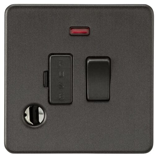 Knightsbridge 13A 1 Gang Screwless Switched Fused Spur with Neon & 113853