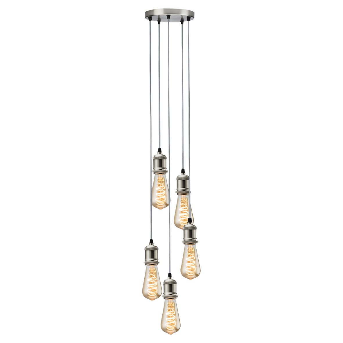 Knightsbridge Calla 5 Light Ceiling Pendant - Brushed Chrome 114171