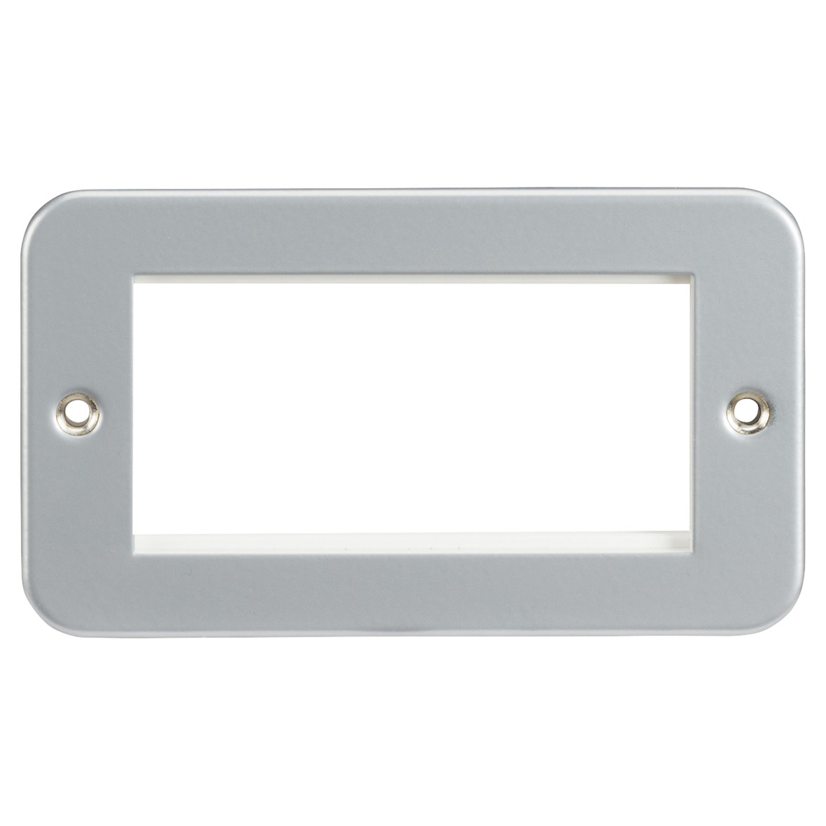 Knightsbridge 2 Gang 4 Module Metal Clad Euro Faceplate - Grey 115554