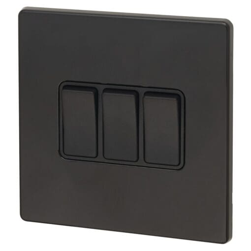 Hamilton Hartland CFX 10AX 3 Gang 2 Way Switch - Jet Black with Black I 117602