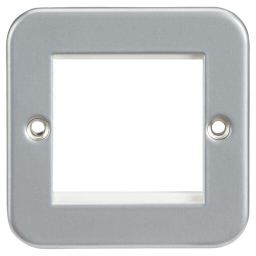 Knightsbridge 1 Gang 2 Module Metal Clad Euro Faceplate - Grey 119474