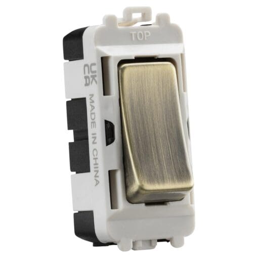 Knightsbridge 20AX 2 Way Single Pole Grid Switch - Antique Brass 119963