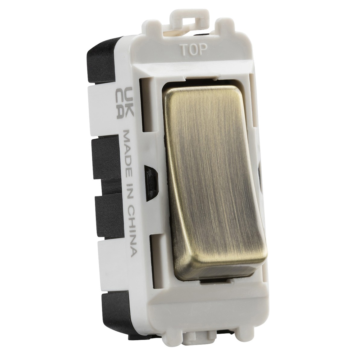 Knightsbridge 20AX 2 Way Single Pole Grid Switch - Antique Brass 119963