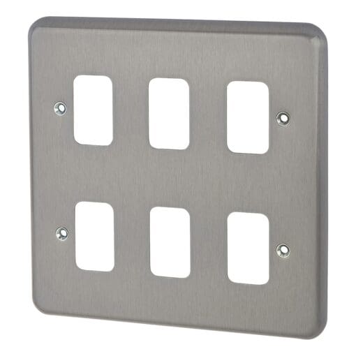 MK 6 Module Grid Front Plate - Brushed Chrome 120293