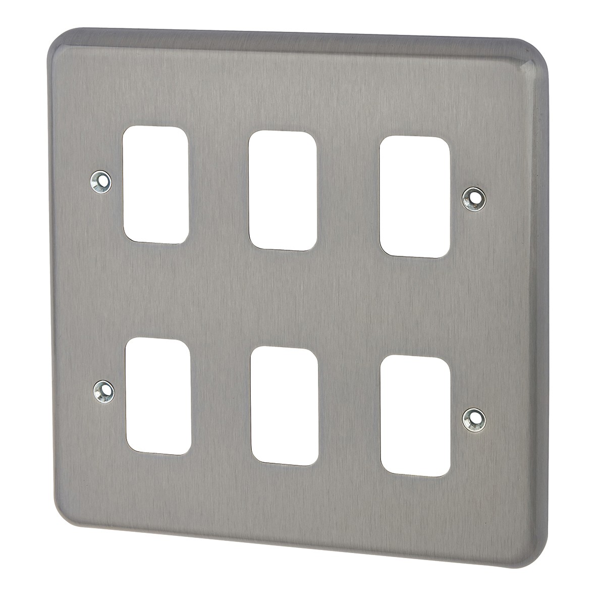 MK 6 Module Grid Front Plate - Brushed Chrome 120293