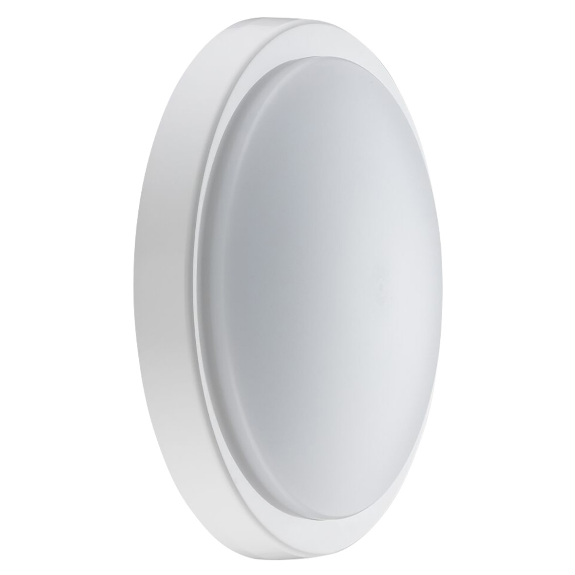 Luceco 15W LED Round Outdoor Bulkhead Light - IP54 - 4/5/6500K - White 120381