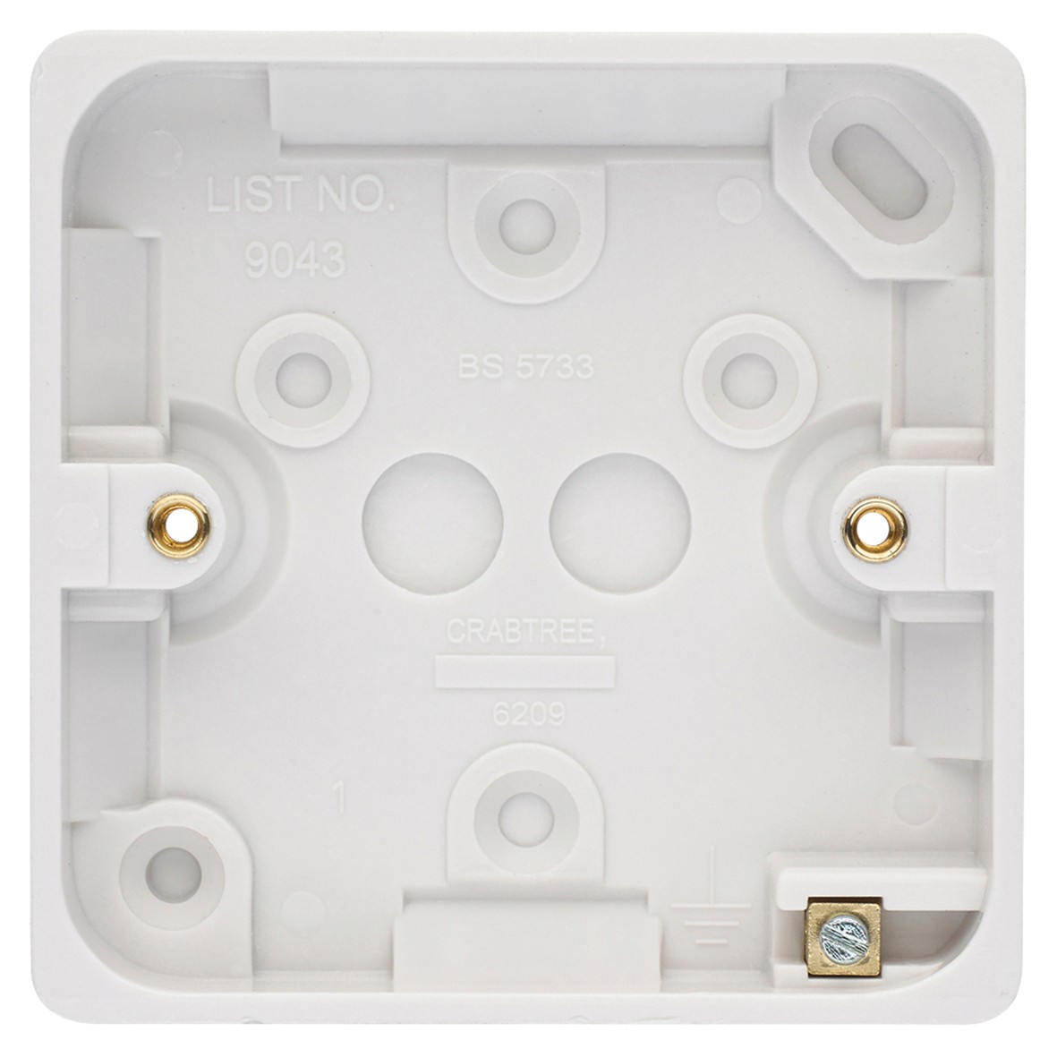 10x Crabtree Capital 1 Gang Radius Pattress Box with Earth Terminal 125462