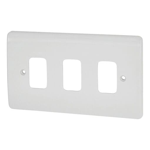 5x MK 3 Gang Grid Front Plate - White 126099