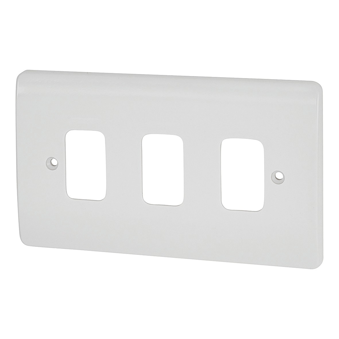 5x MK 3 Gang Grid Front Plate - White 126099