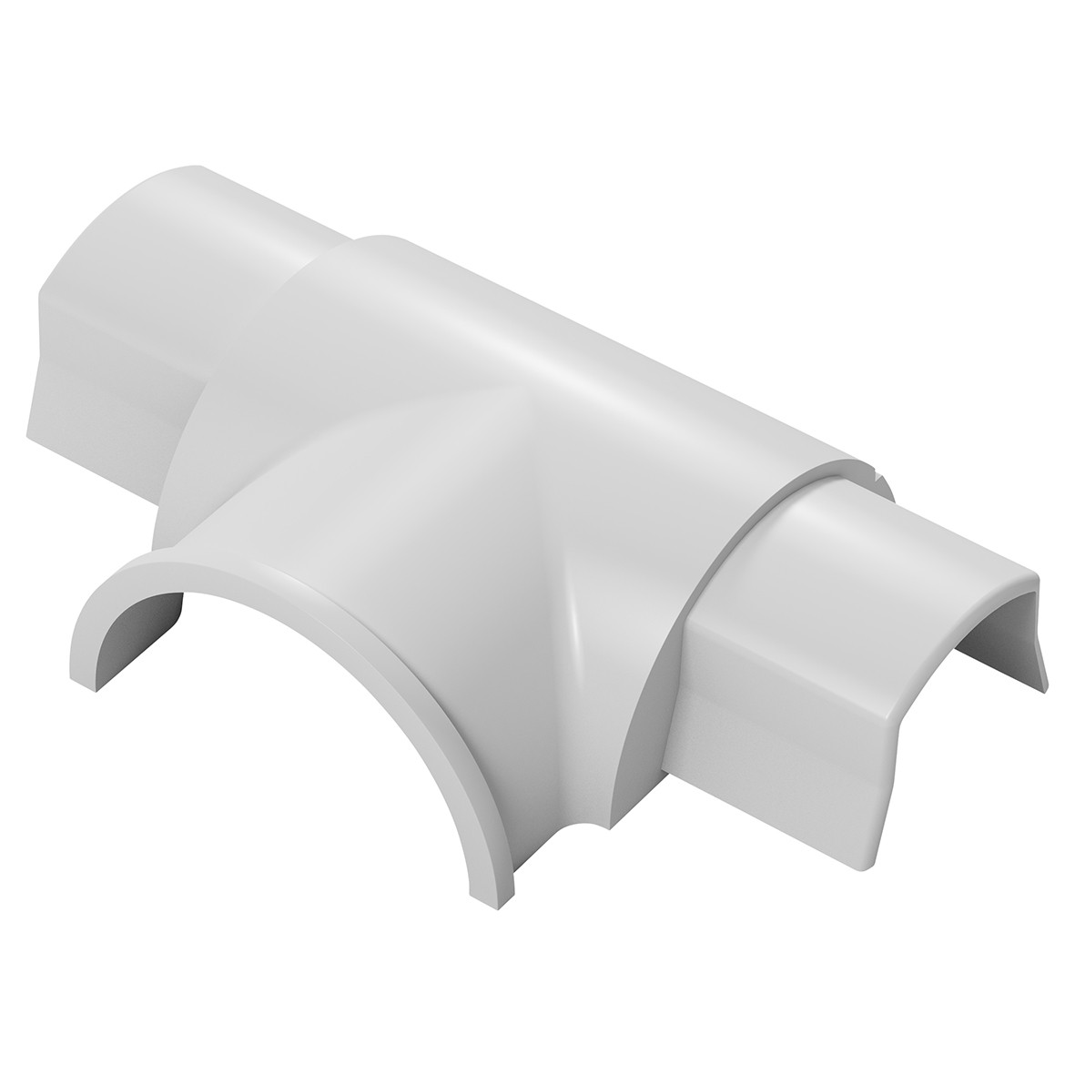 D-Line 1/2 Round Mini PVC Trunking Box Adaptor Tee - 30 x 15mm - Smooth 127232