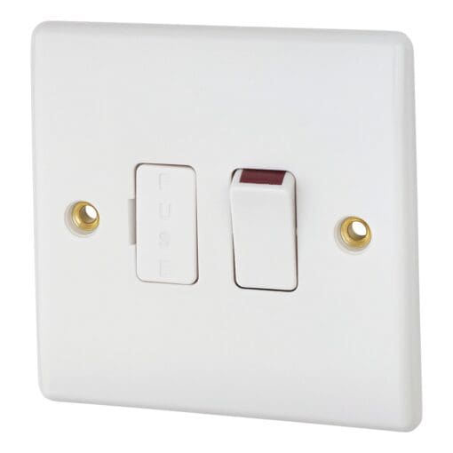 13A Fused Connection Unit Switched And Fused - White - Round Edge 135095